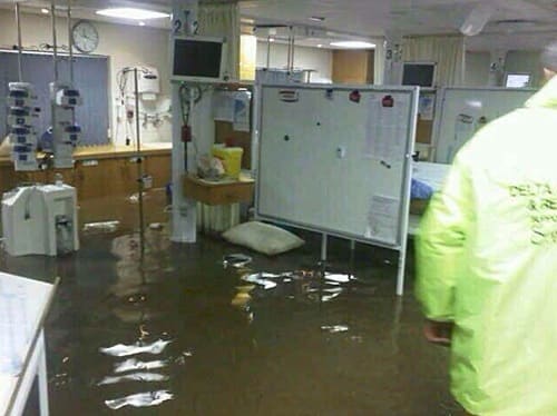 A ward at Vergelegen Mediclinic totally awash.