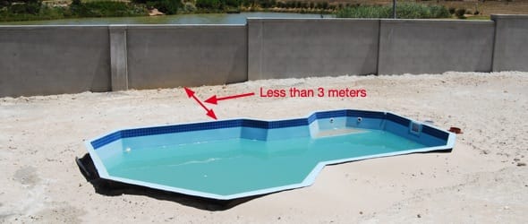 Putting in a New Pool If your zoning area allows you to build up to three meters from the boundary, then no plans are required, any closer than three meters then you must submit plans.