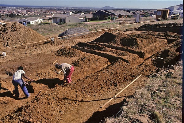 Foundations being dug