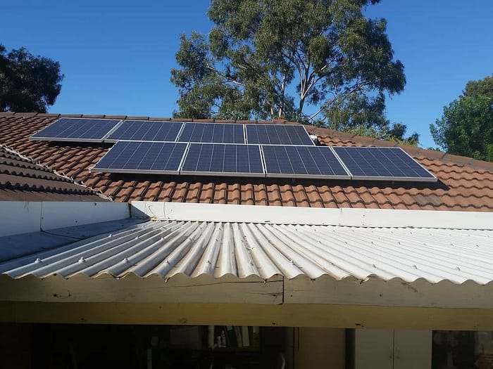 solar panels on Roof