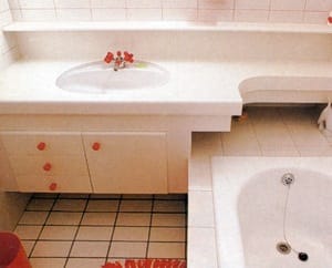 Post-form bathroom storage